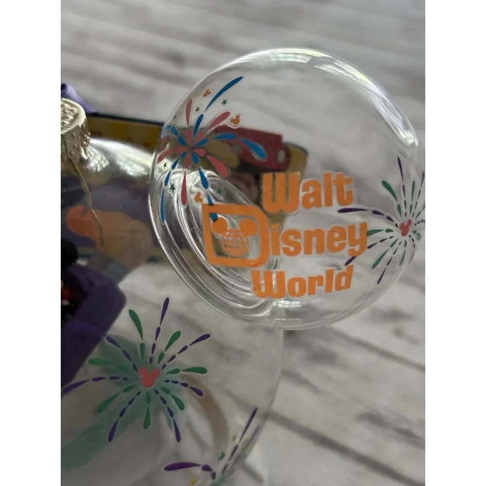NWT Disneyland Mickey Minnie Mouse‎ Icon Glass Ball Ornament Space Mountain Ride